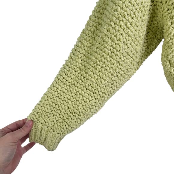 Pilcro Anthropologie Sailcloth Hooded Sweatshirt Cropped Loose Knit Green Small - Picture 6 of 15